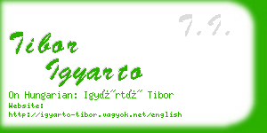 tibor igyarto business card